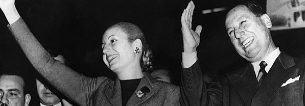 Eva y Juan Perón en Argentina